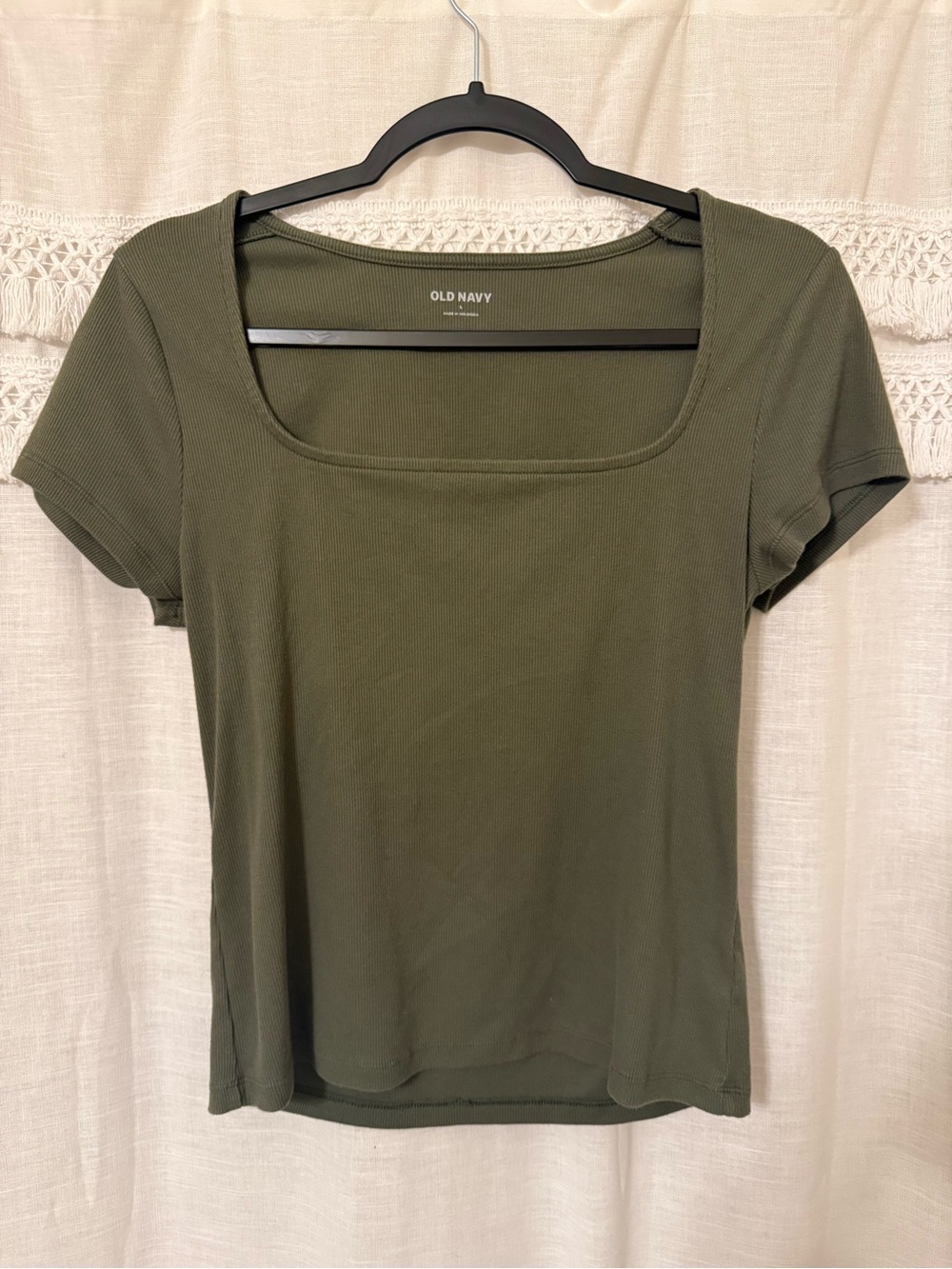 SOLD - Old Navy Olive Green Square Neck Women's Top